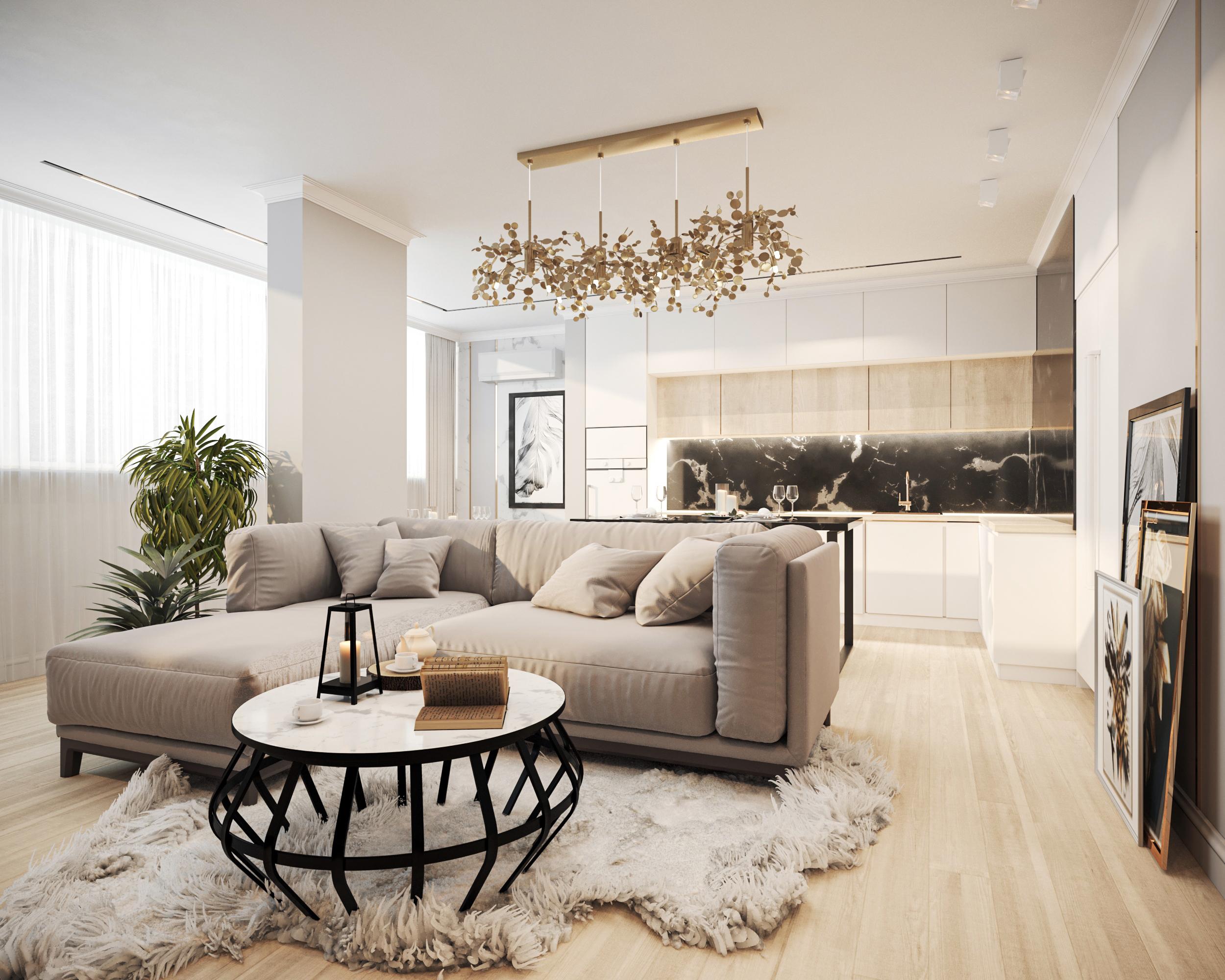 Кухня-гостиная в современном стиле